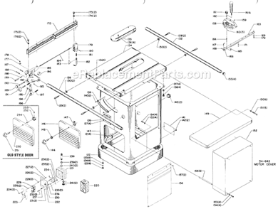 Page B Diagram and Parts List for 34-807 Type 1 Delta Table Saw