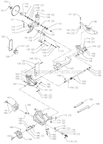 Page B Diagram and Parts List for 34-814 Type 3 Delta Table Saw