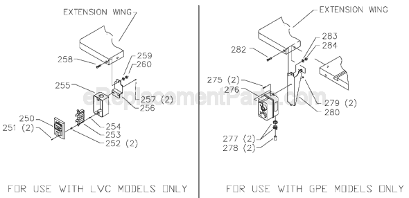 Page C Diagram and Parts List for 34-814 Type 3 Delta Table Saw