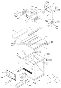 Page A Diagram and Parts List for 34-889 Type 1 Delta Table Saw