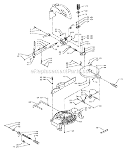 Page A Diagram and Parts List for 36-210 Type 1 Delta Miter Saw