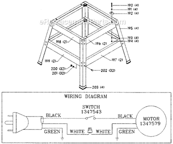 Page C Diagram and Parts List for 36-285 Type 1 Delta Table Saw