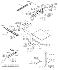 Page C Diagram and Parts List for 36-455 Type 1 Delta Table Saw