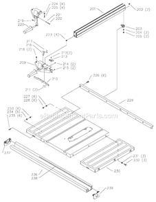 Page C Diagram and Parts List for 36-465 Type 2 Delta Table Saw