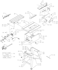Page A Diagram and Parts List for 36-470 Type 1 Delta Table Saw