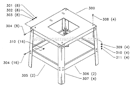 Page C Diagram and Parts List for 36-480 Type 1 Delta Table Saw