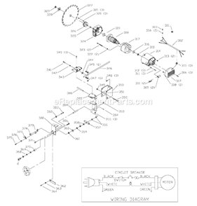 Page C Diagram and Parts List for 36-545 Type 4 Delta Table Saw
