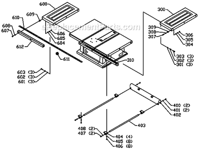 Page C Diagram and Parts List for 36-550 Type 2 Delta Table Saw
