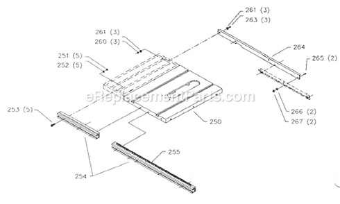Page C Diagram and Parts List for 36-640 Type 1 Delta Table Saw