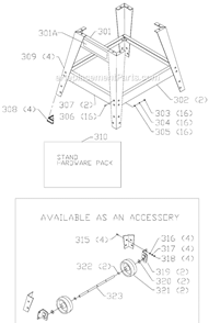 Page C Diagram and Parts List for 36-680 Type 1 Delta Table Saw