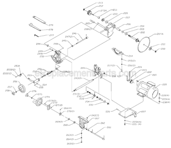 Page B Diagram and Parts List for 36-716  Delta Table Saw
