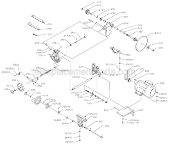 Page B Diagram and Parts List for 36-717  Delta Table Saw