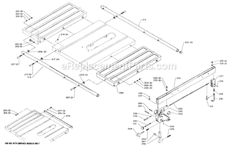 Page C Diagram and Parts List for 36-752 Type 1 Delta Table Saw