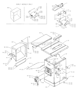 Page A Diagram and Parts List for 36-752 Type 2 Delta Table Saw