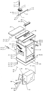 Page A Diagram and Parts List for 36-800 Type 1 Delta Table Saw