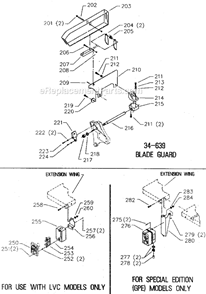Page C Diagram and Parts List for 36-800 Type 1 Delta Table Saw