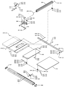 Page D Diagram and Parts List for 36-810 Type 1 Delta Table Saw