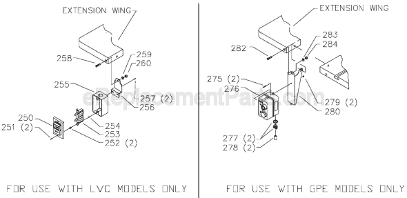 Page C Diagram and Parts List for 36-812 Type 2 Delta Table Saw