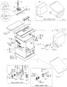Page A Diagram and Parts List for 36-820 Type 1 Delta Table Saw