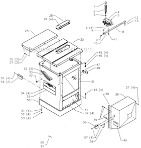 Page A Diagram and Parts List for 36-820 Type 2 Delta Table Saw