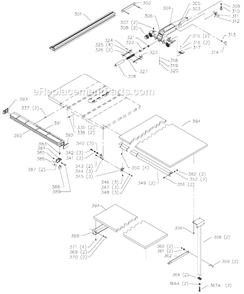 Page D Diagram and Parts List for 36-842 Type 1 Delta Table Saw