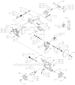 Page B Diagram and Parts List for 36-844 Type 1 Delta Table Saw