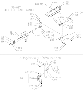Page C Diagram and Parts List for 36-845 Type 1 Delta Table Saw