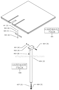 Page D Diagram and Parts List for 36-845 Type 1 Delta Table Saw
