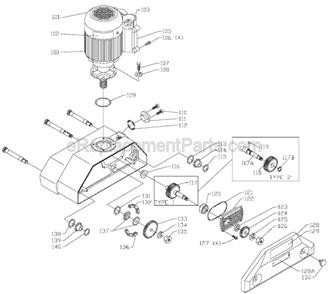 Page B Diagram and Parts List for 36-851 Type 2 Delta Shaper