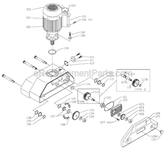 Page B Diagram and Parts List for 36-852 Type 2 Delta Shaper