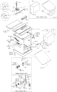 Page A Diagram and Parts List for 36-884 Type 1 Delta Table Saw