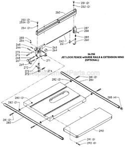 Page C Diagram and Parts List for 36-900 Type 1 Delta Table Saw