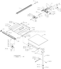 Page A Diagram and Parts List for 36-902 Type 1 Delta Table Saw Accessories