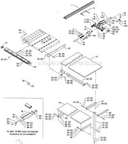 Page A Diagram and Parts List for 36-908 Type 1 Delta Table Saw Accessories