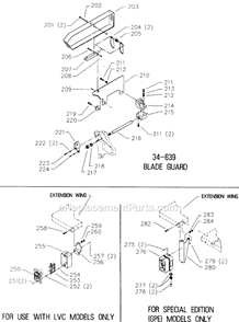 Page C Diagram and Parts List for 36-920 Type 1 Delta Table Saw
