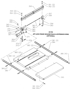 Page D Diagram and Parts List for 36-920 Type 1 Delta Table Saw