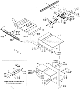 Page A Diagram and Parts List for 36-928 Type 1 Delta Table Saw Accessories
