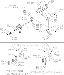 Page C Diagram and Parts List for 36-951 Type 2 Delta Table Saw