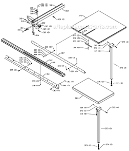 Page D Diagram and Parts List for 36-960L Type 1 Delta Table Saw