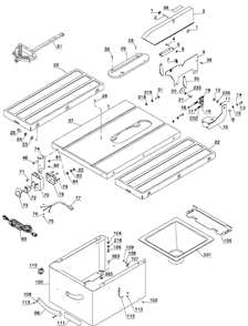 Page A Diagram and Parts List for 36-977  Delta Table Saw