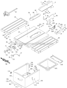 Page A Diagram and Parts List for 36-978  Delta Table Saw