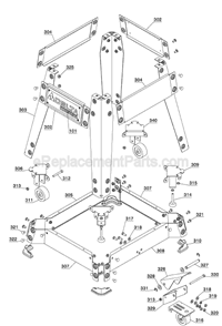 Page B Diagram and Parts List for 36-980  Delta Table Saw