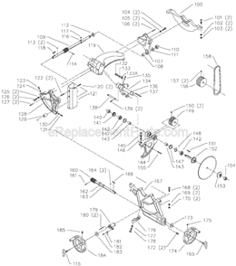 Page B Diagram and Parts List for 36-L51 Type 1 Delta Table Saw