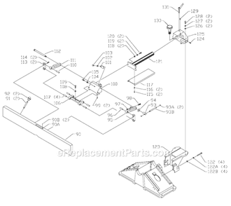 Page B Diagram and Parts List for 37-196 Type 1 Delta Planer Jointer