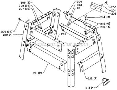 Page B Diagram and Parts List for 37-280 Type 1 Delta Planer Jointer
