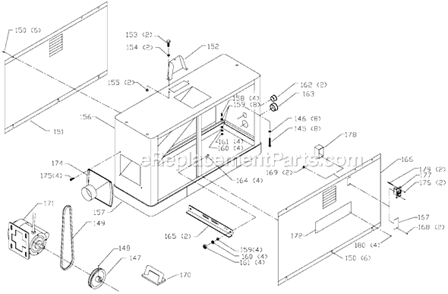 Page B Diagram and Parts List for 37-680 Type 1 Delta Planer Jointer