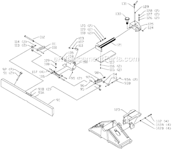 Page B Diagram and Parts List for 37-866 Type 1 Delta Planer Jointer