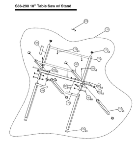 Fig-3 Diagram and Parts List for S36-290  Delta Saw