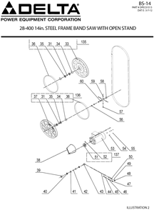 Diagram 2 Diagram and Parts List for 28-400  Delta Band Saw