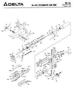 Fig-0 Diagram and Parts List for 15-101  Delta Table Saw Accessories